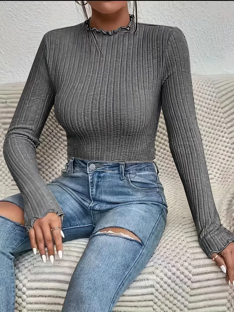 Longsleeve met mock neckline - Image 22