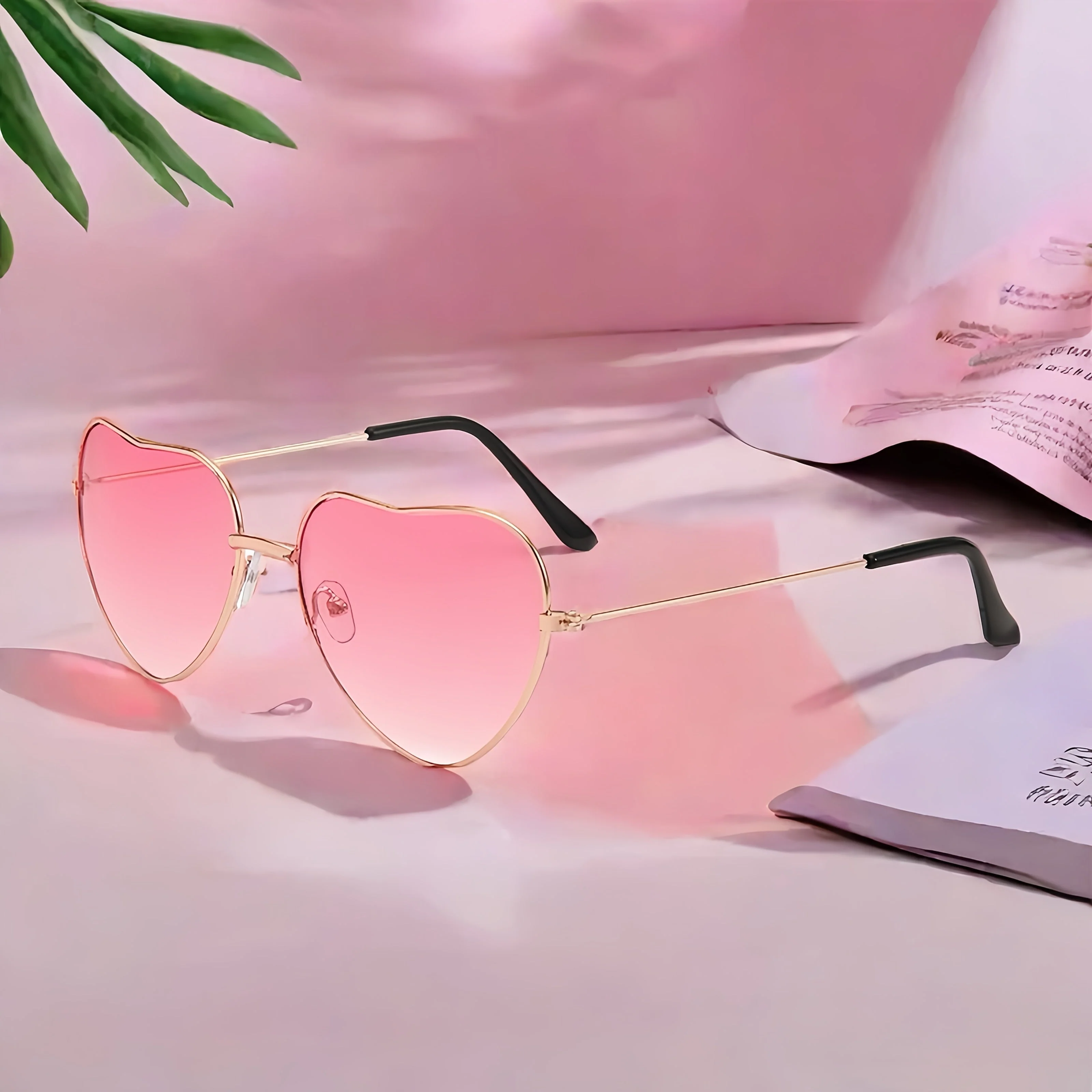 Lotte | Chique roze hartvormige modebrillen - Image 3