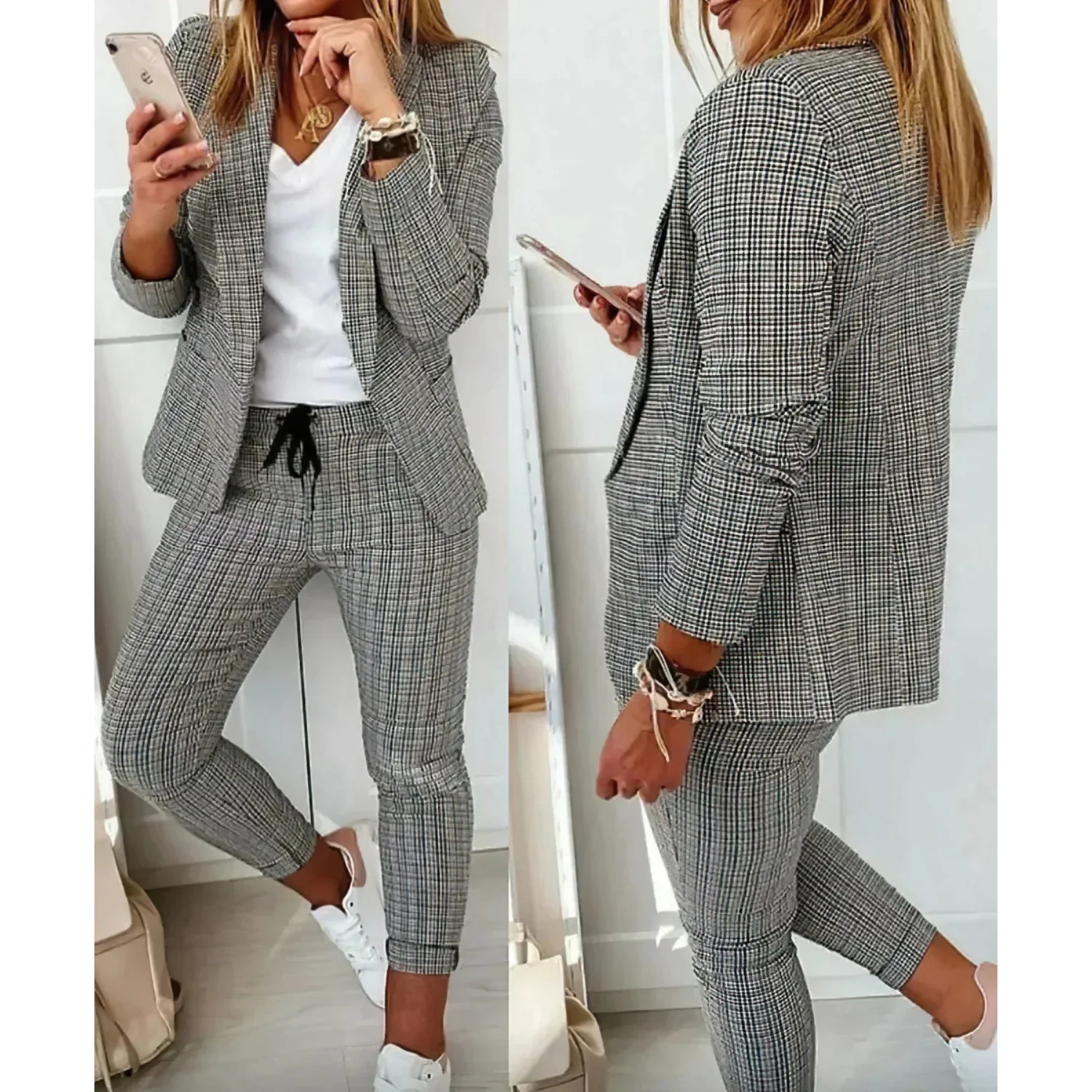 Lotte | Damespak met lange blazer en broek - Image 3