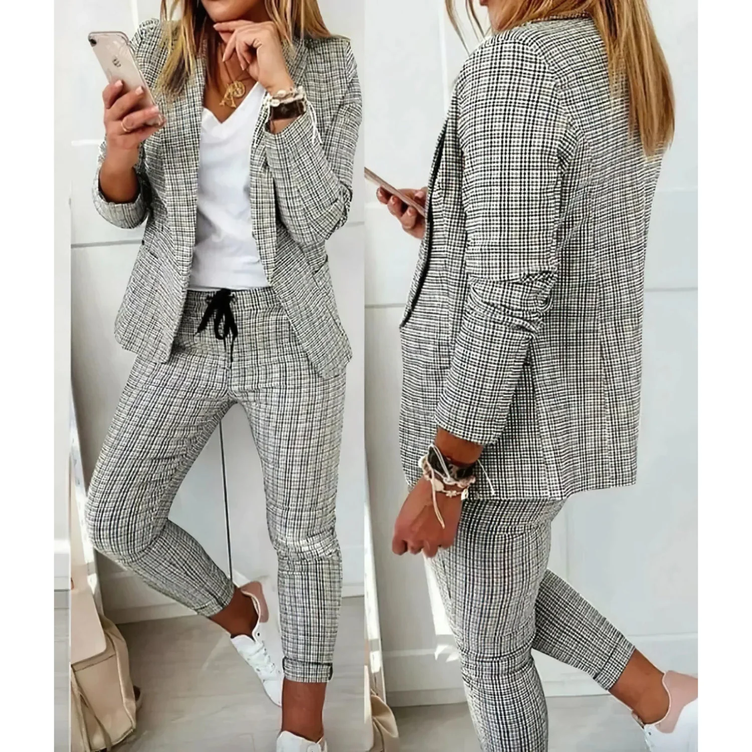Lotte | Damespak met lange blazer en broek - Image 4