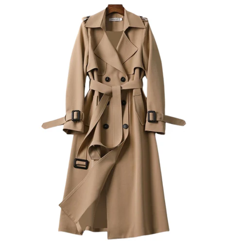 Lotte | Elegante lange dames jas met dubbele knopen