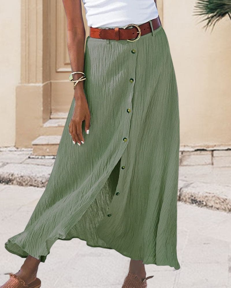 Lotte | Elegante lange rok in effen kleur - Image 2