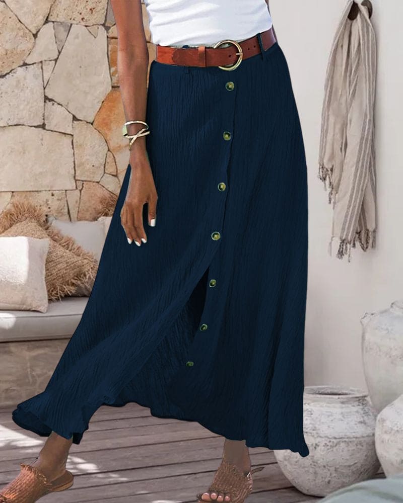 Lotte | Elegante lange rok in effen kleur - Image 4