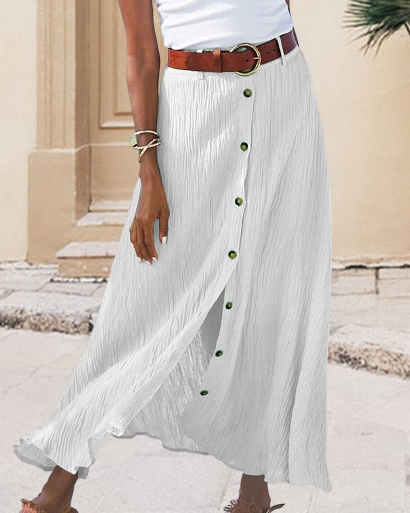 Lotte | Elegante lange rok in effen kleur - Image 5