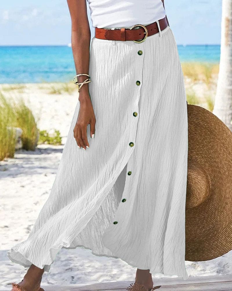 Lotte | Elegante lange rok in effen kleur - Image 6