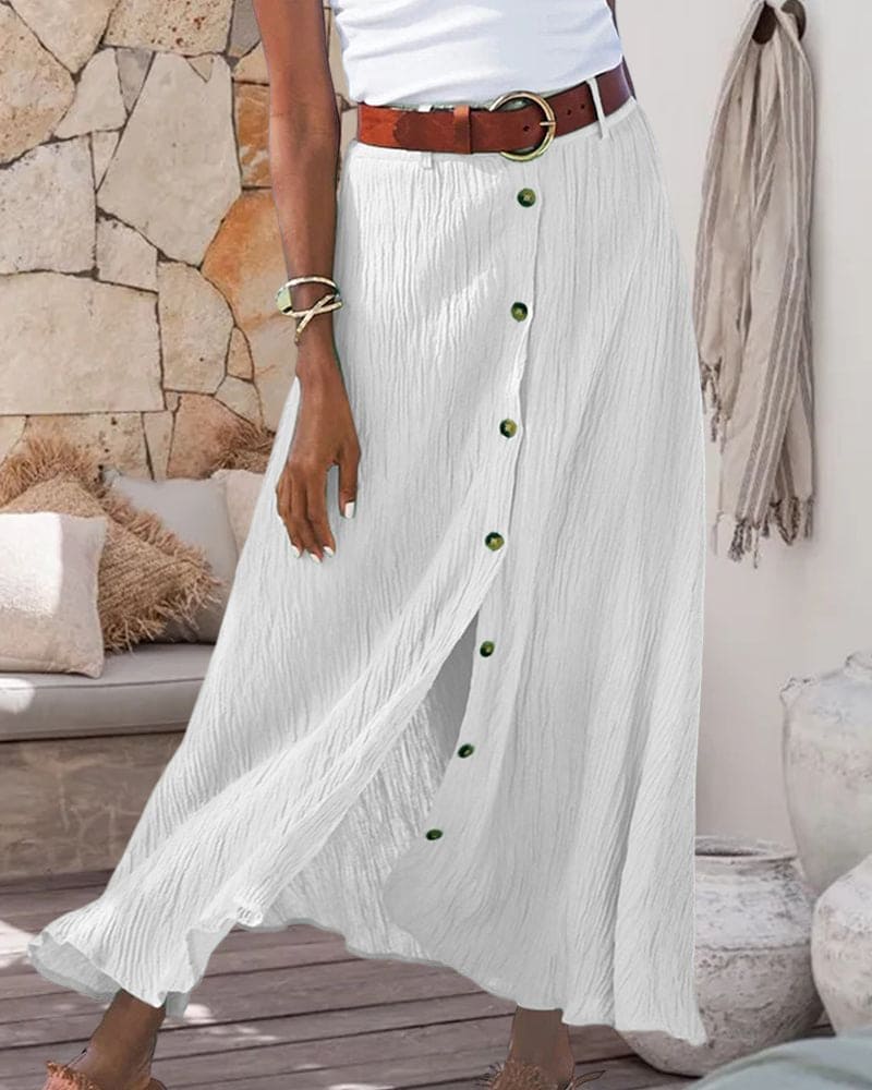 Lotte | Elegante lange rok in effen kleur - Image 8