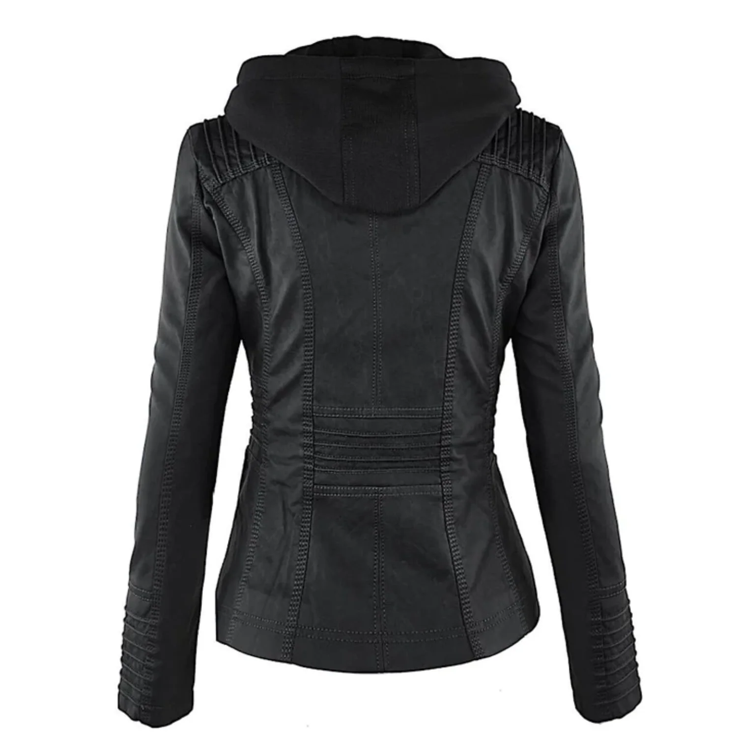 Lotte | Elegante leren dames jas met capuchon - Image 2