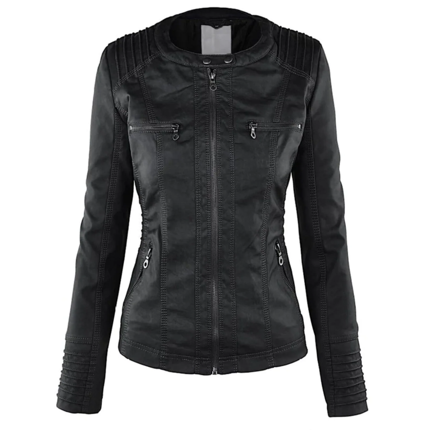 Lotte | Elegante leren dames jas met capuchon - Image 3