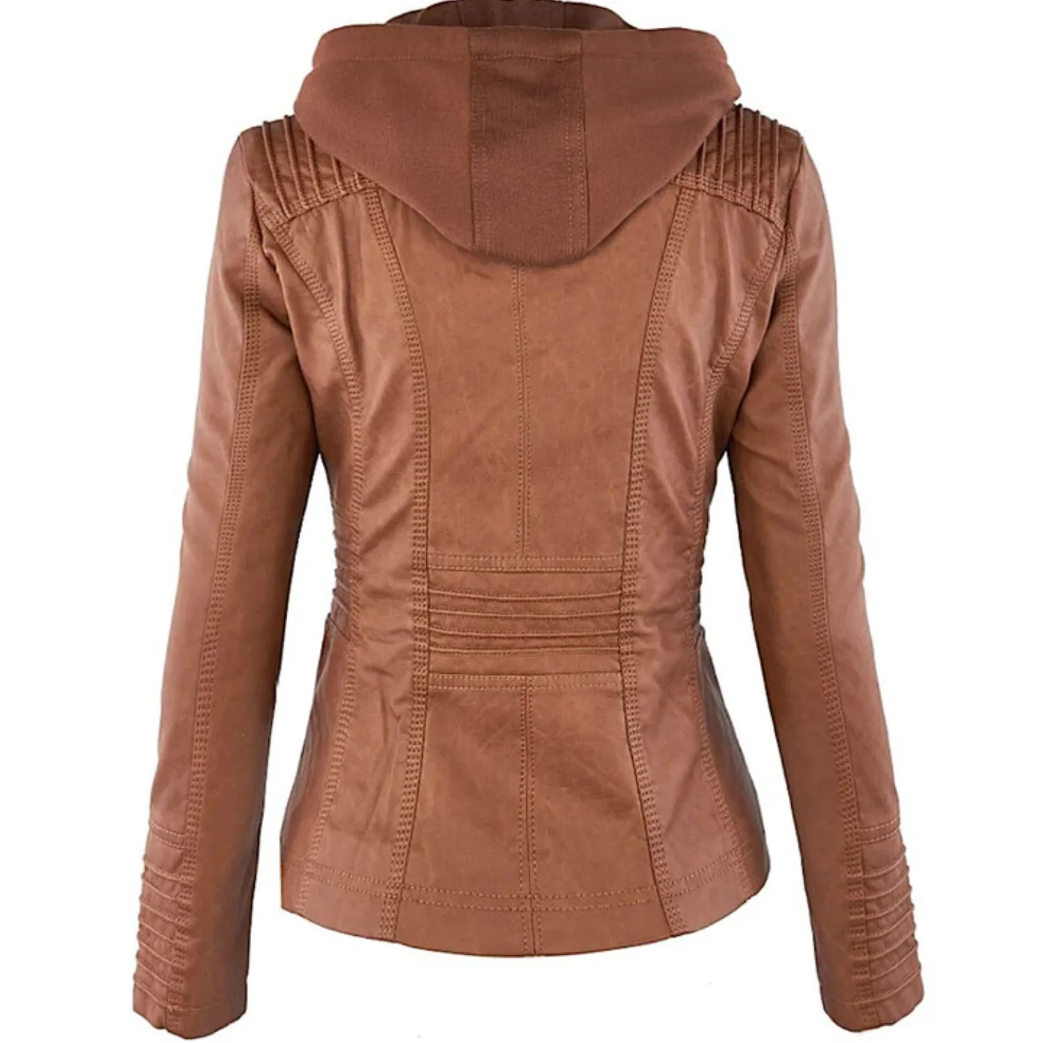Lotte | Elegante leren dames jas met capuchon - Image 6