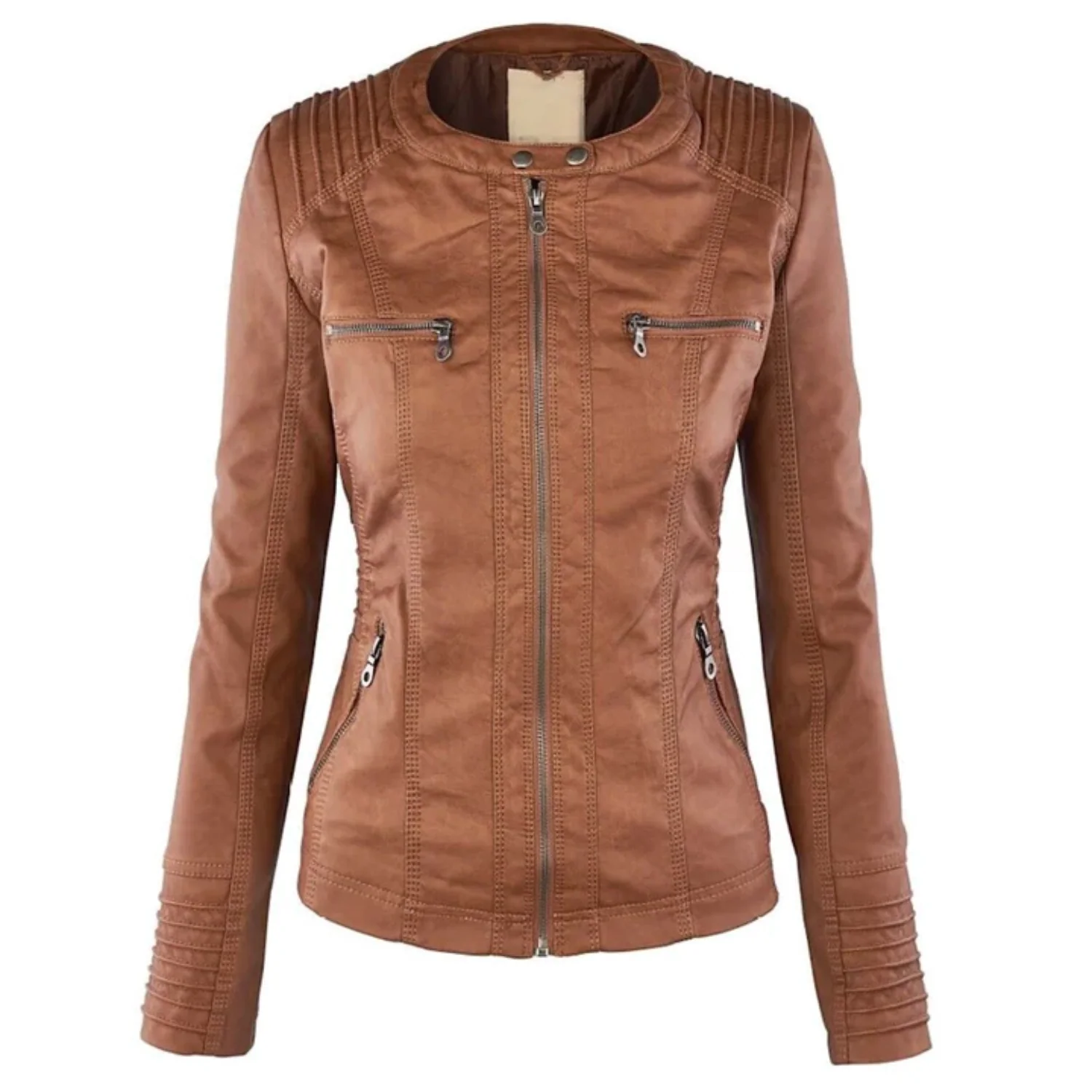 Lotte | Elegante leren dames jas met capuchon - Image 7
