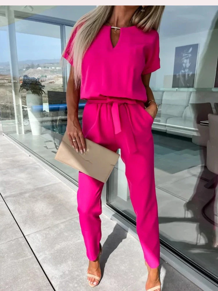 Lotte | Jumpsuit met korte mouw en ceintuur - Image 2
