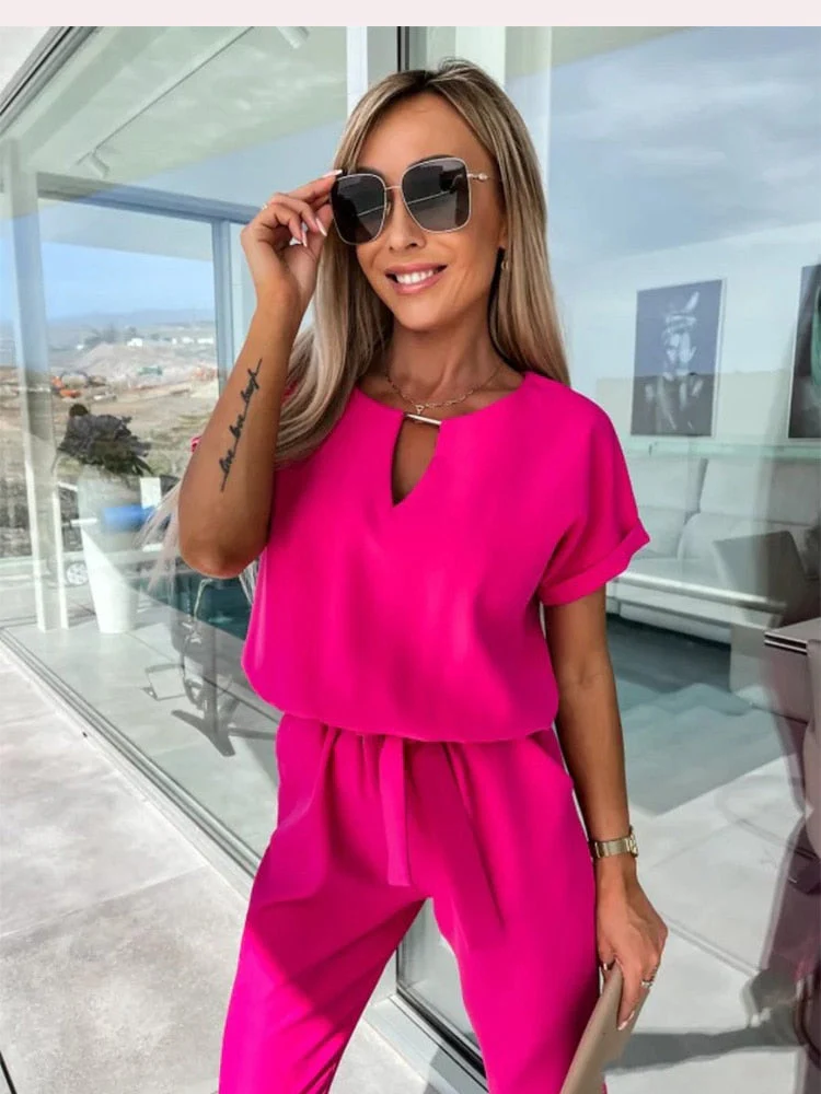 Lotte | Jumpsuit met korte mouw en ceintuur - Image 3