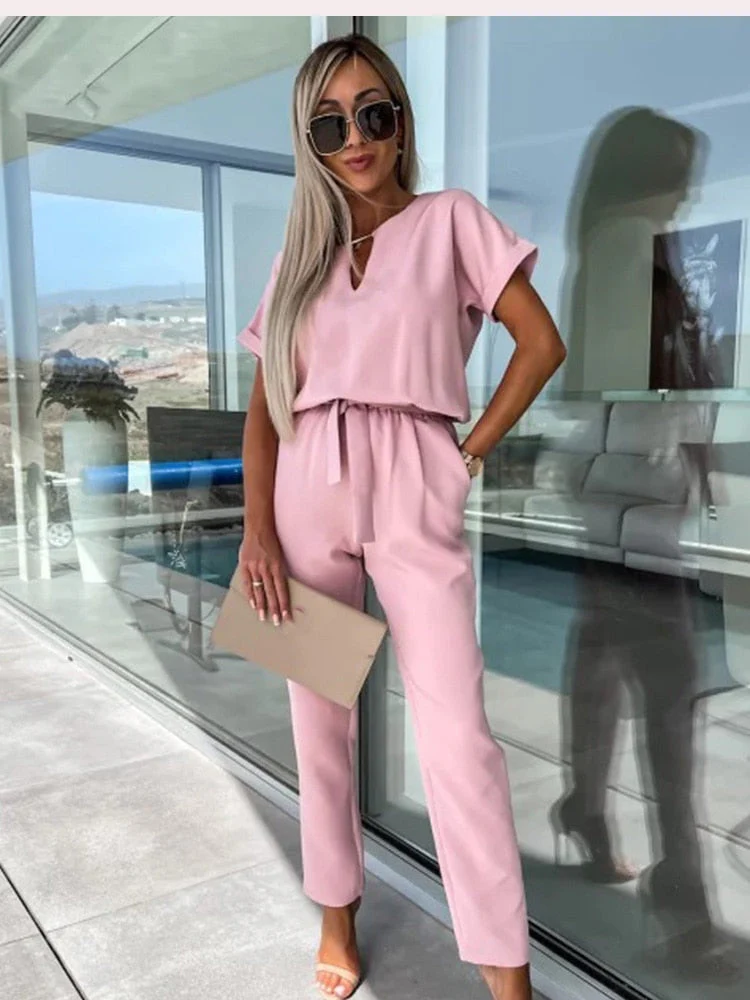 Lotte | Jumpsuit met korte mouw en ceintuur - Image 4