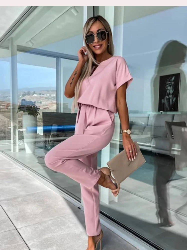 Lotte | Jumpsuit met korte mouw en ceintuur - Image 5