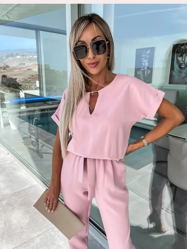 Lotte | Jumpsuit met korte mouw en ceintuur - Image 6