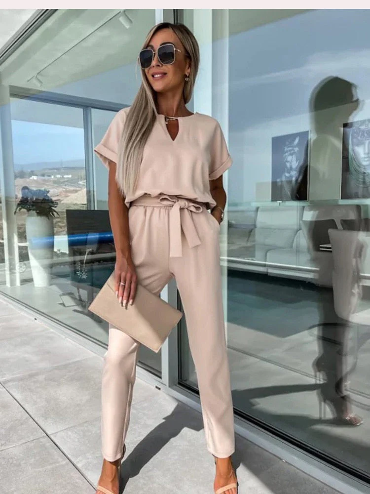 Lotte | Jumpsuit met korte mouw en ceintuur - Image 7