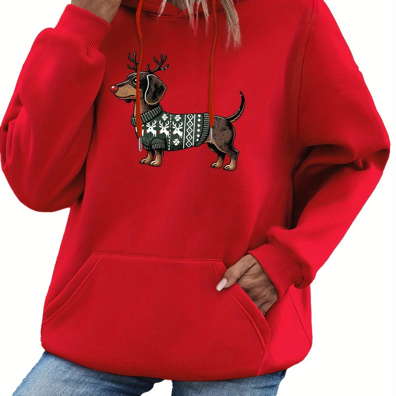 Lotte | Schattige kerst hoodie met teckelprint - Image 11