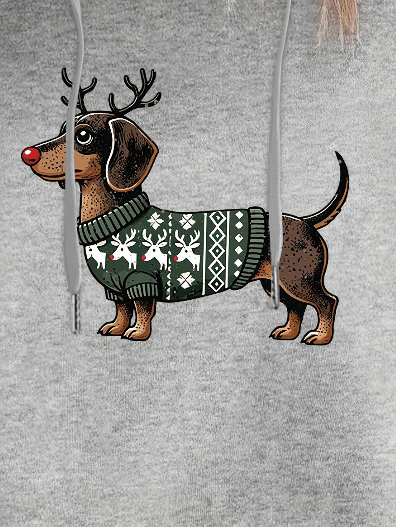 Lotte | Schattige kerst hoodie met teckelprint - Image 9