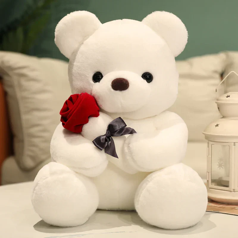 Lotte | Zachte teddybeer knuffel met rozen - Image 2