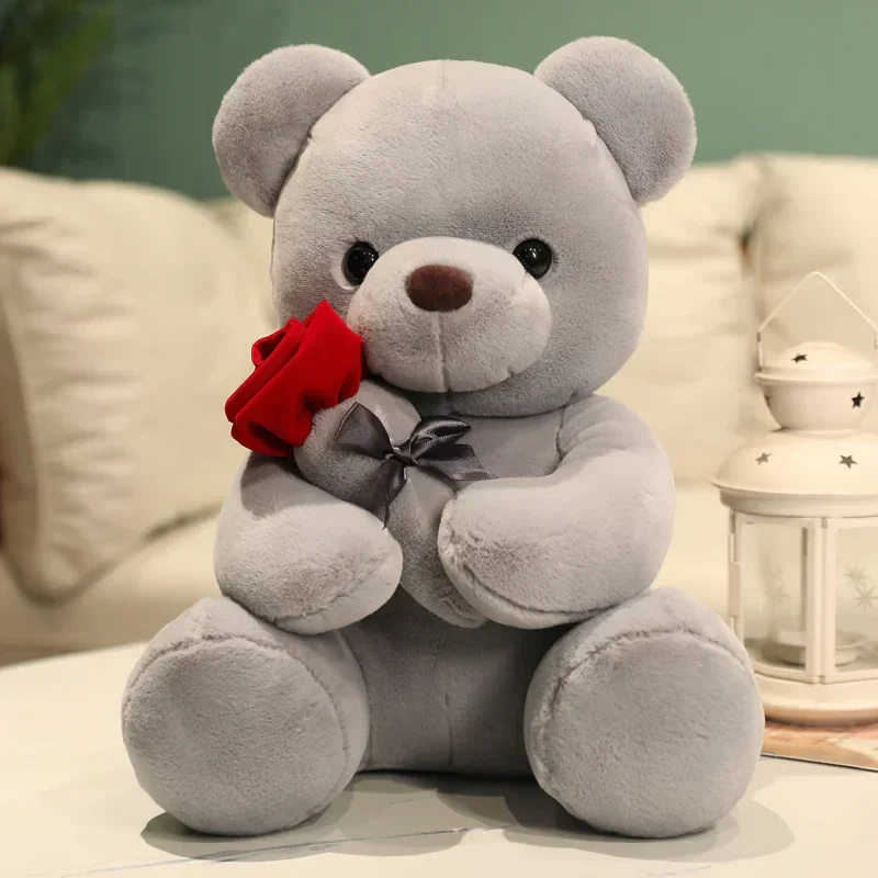 Lotte | Zachte teddybeer knuffel met rozen - Image 3