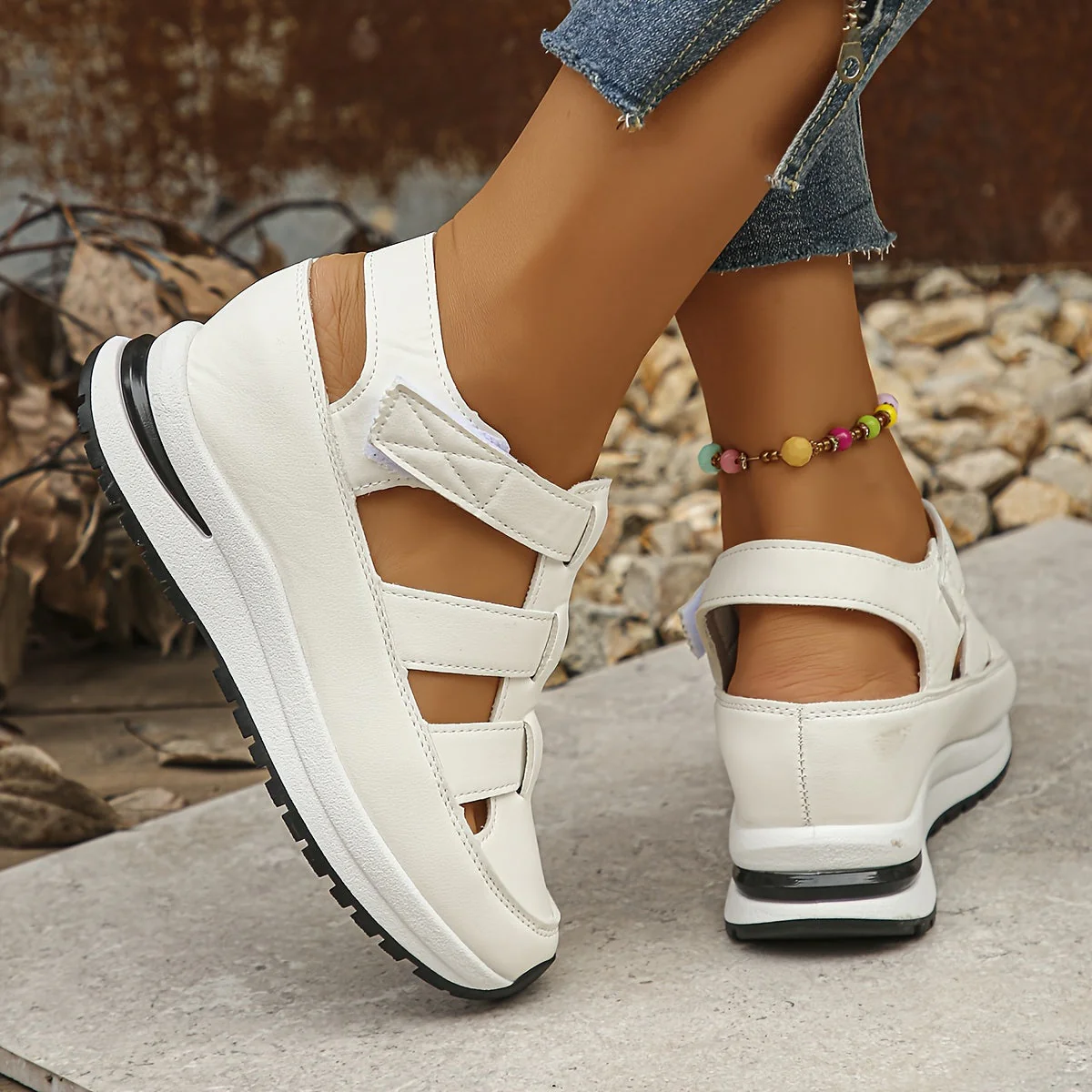 Lotte | Zachte zool platform sandalen met ronde neus - Image 3
