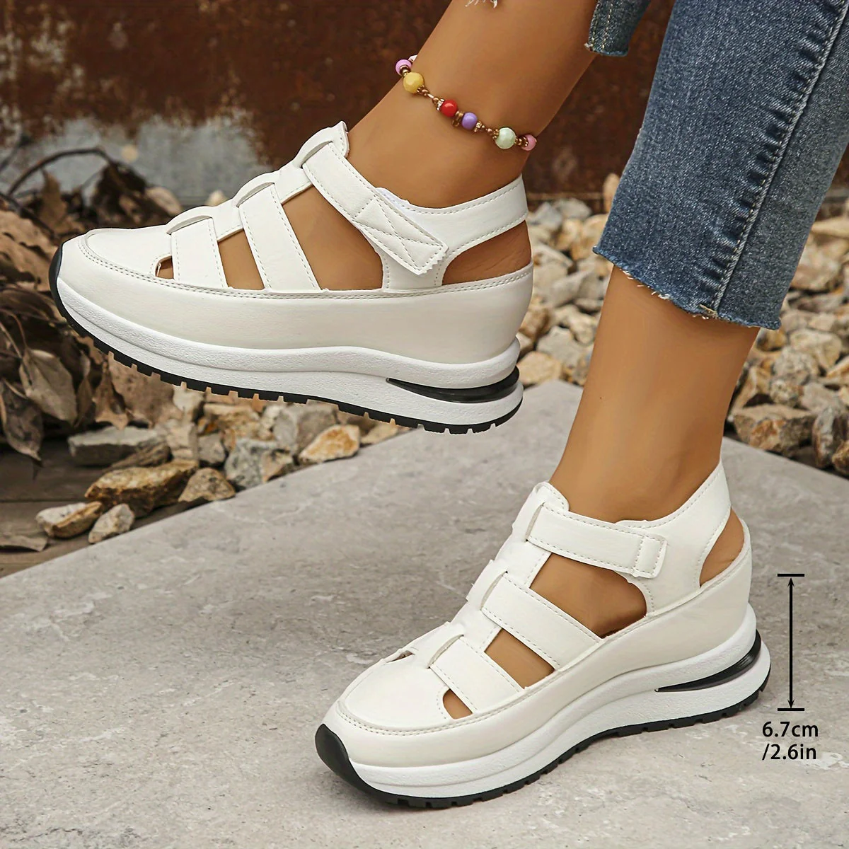 Lotte | Zachte zool platform sandalen met ronde neus - Image 5