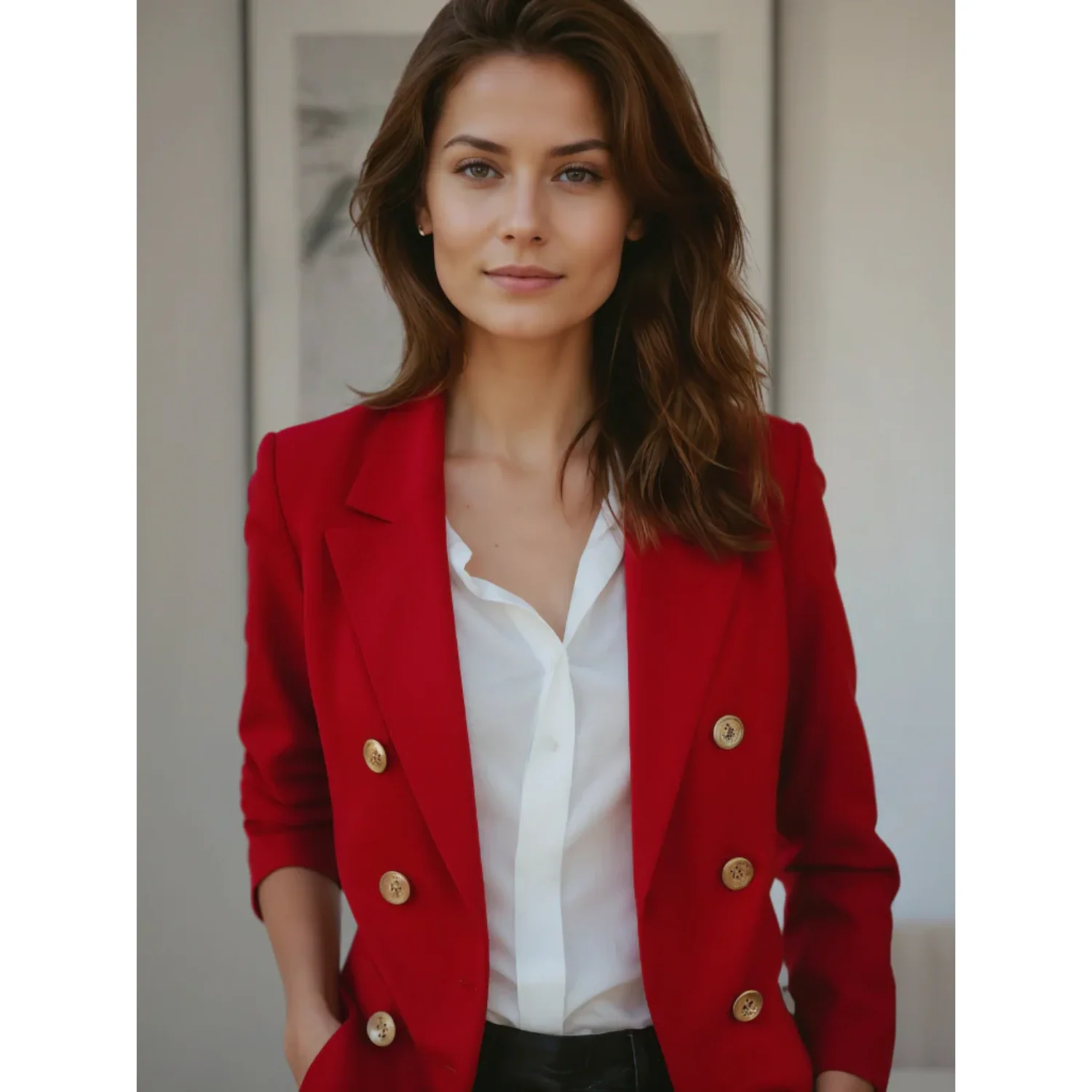 Louise | Comfortabele blazer met knopen van katoen - Image 11