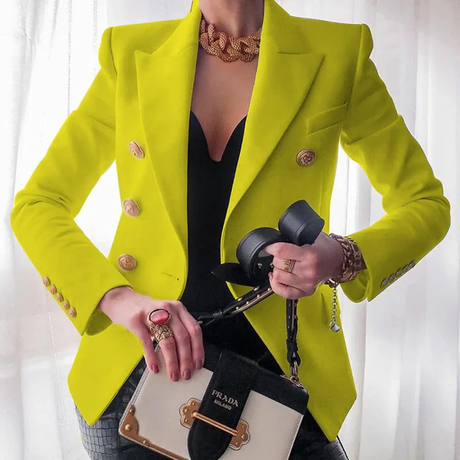Louise | Comfortabele blazer met knopen van katoen - Image 4
