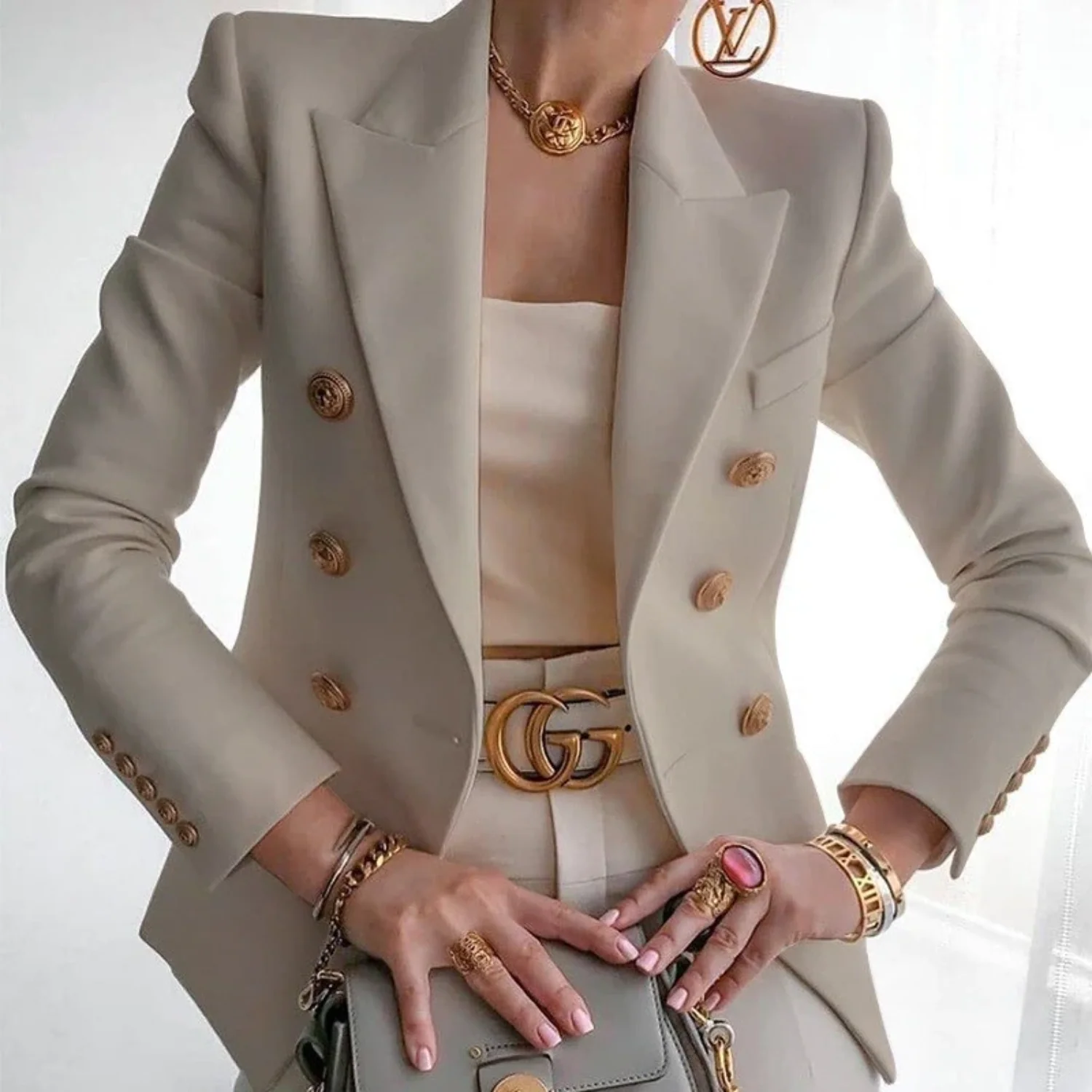Louise | Comfortabele blazer met knopen van katoen - Image 5