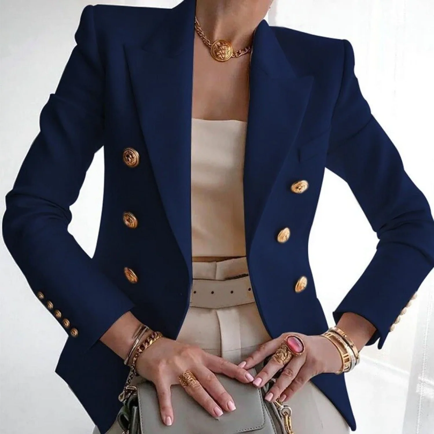 Louise | Comfortabele blazer met knopen van katoen - Image 7