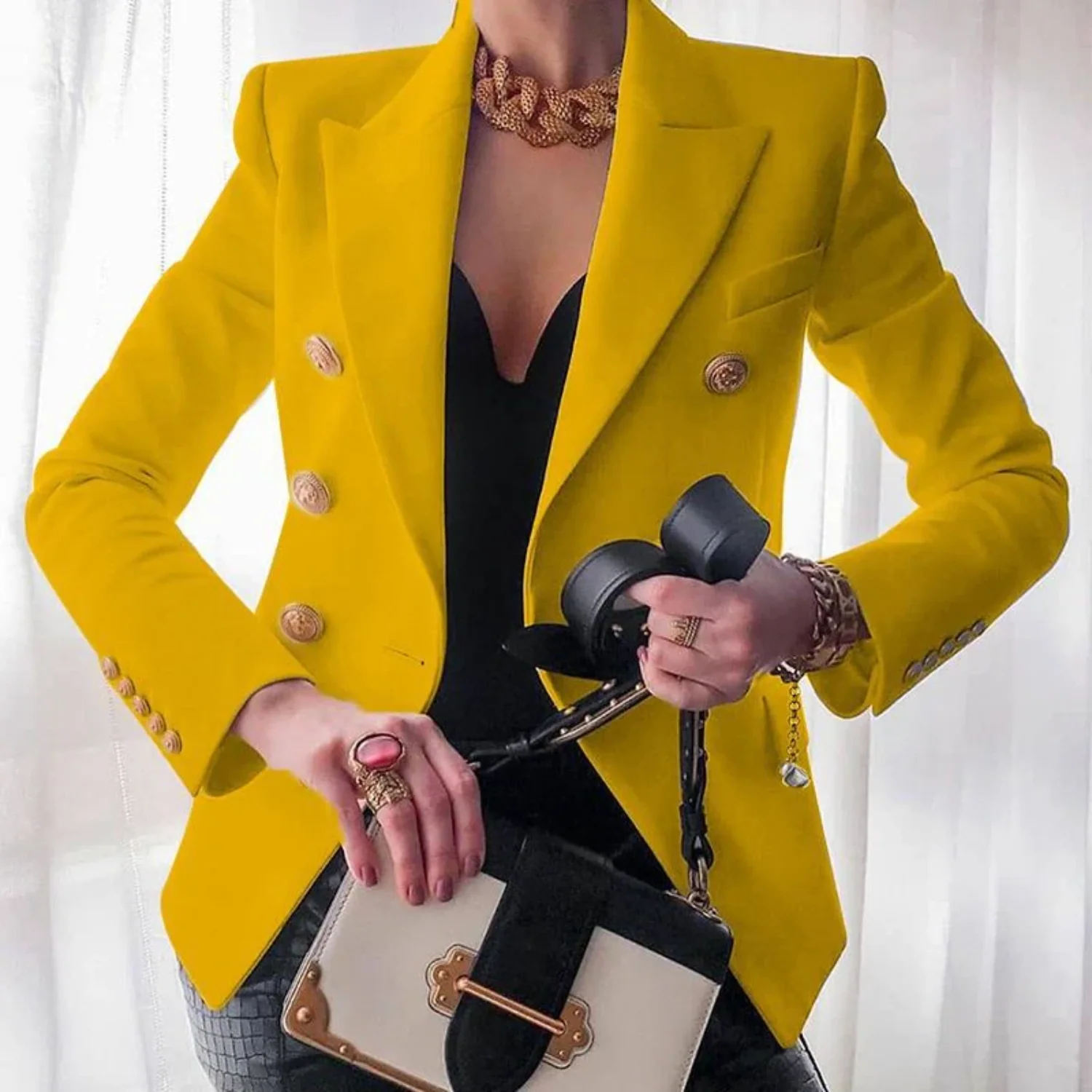 Louise | Comfortabele blazer met knopen van katoen - Image 8