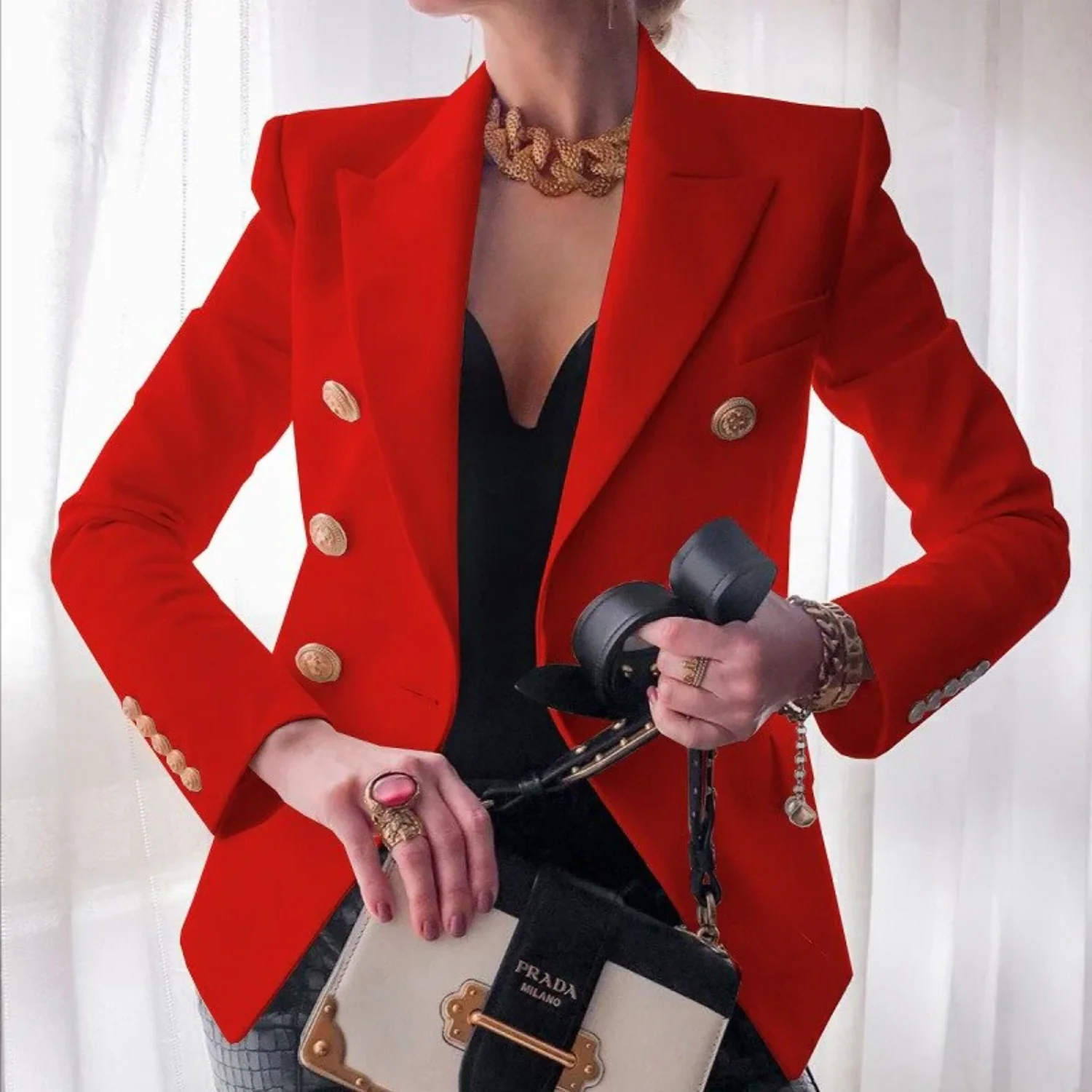 Louise | Comfortabele blazer met knopen van katoen - Image 9