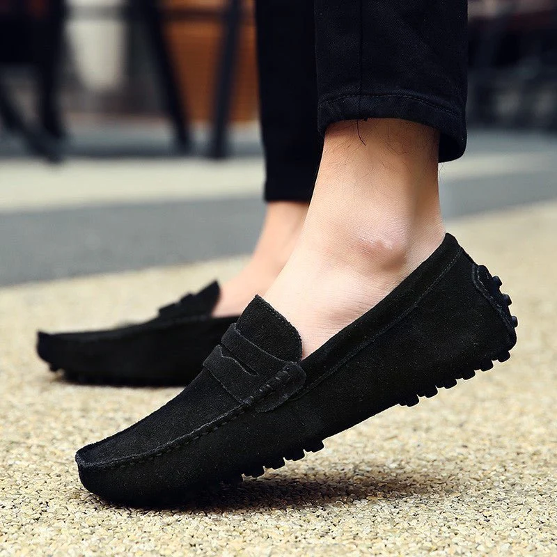 Luca | Slipvrije Italiaanse mannen instap loafers van suede en rubber - Image 3