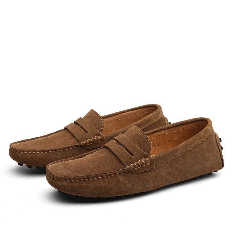 Luca | Slipvrije Italiaanse mannen instap loafers van suede en rubber - Image 4