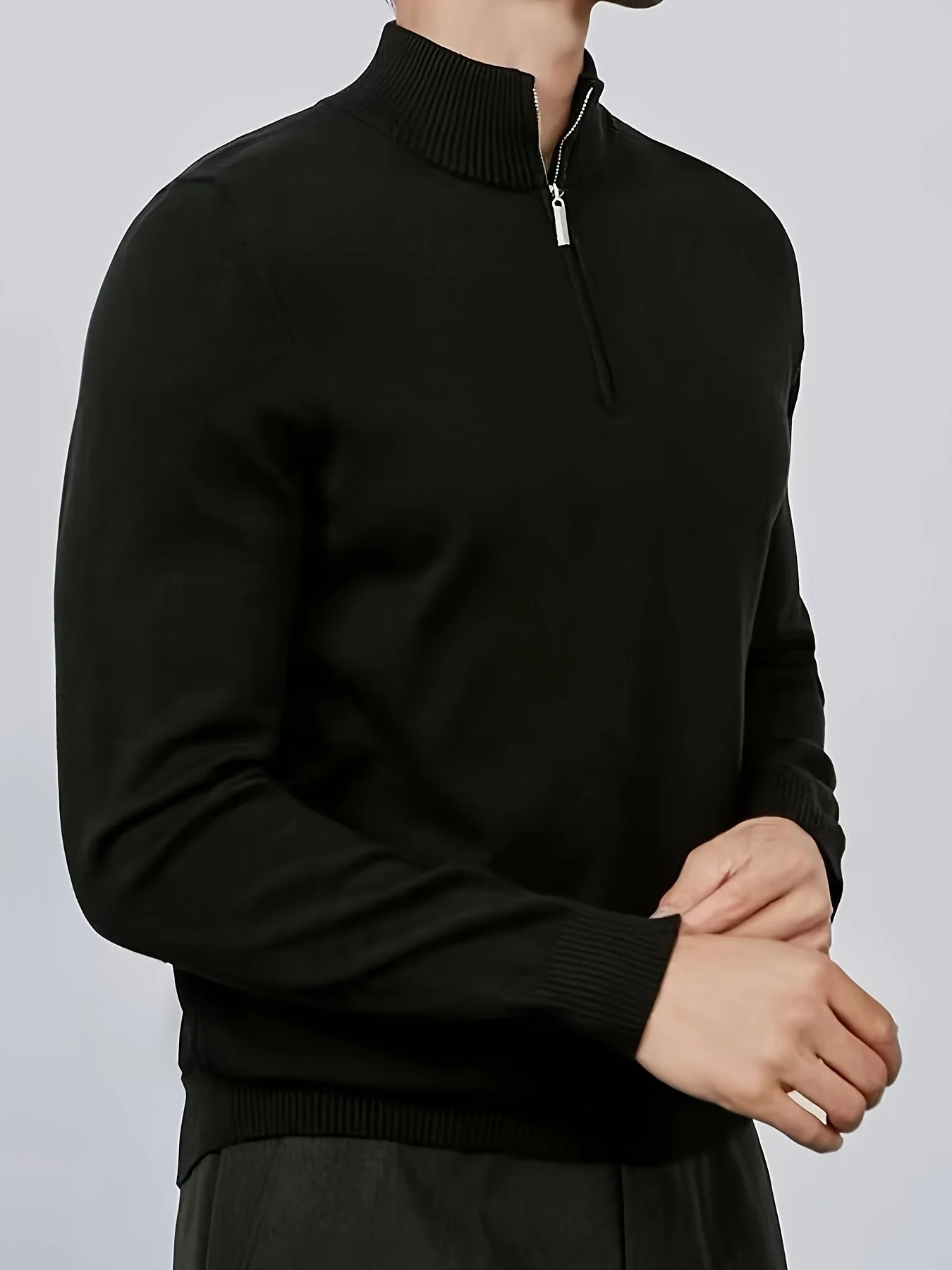 Luuk | Casual herentrui met halve rits en col - Image 3