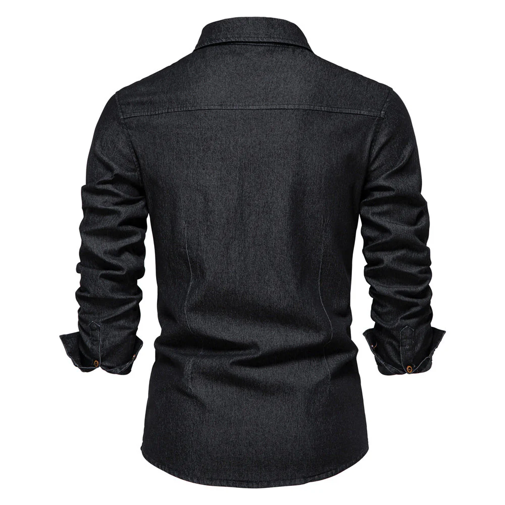 Martin | Elastisch katoenen denim overhemd - Image 5