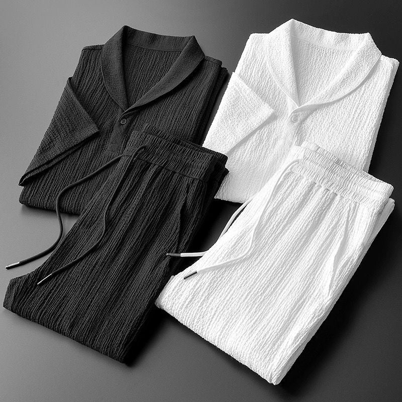 Matthijs | Katoenen polo & pantalon set - Image 3