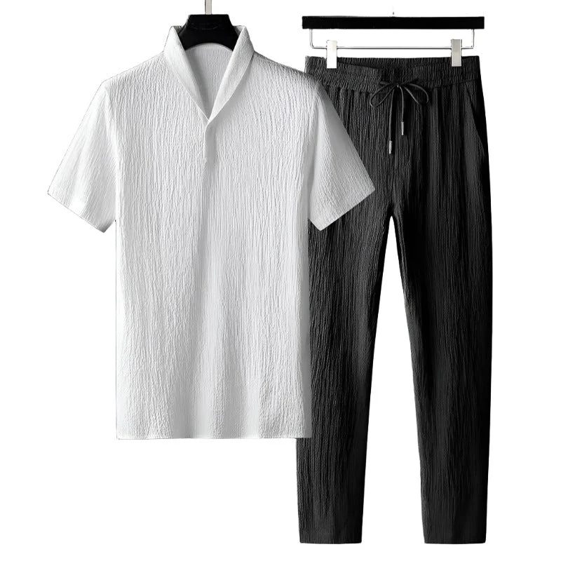 Matthijs | Katoenen polo & pantalon set - Image 6