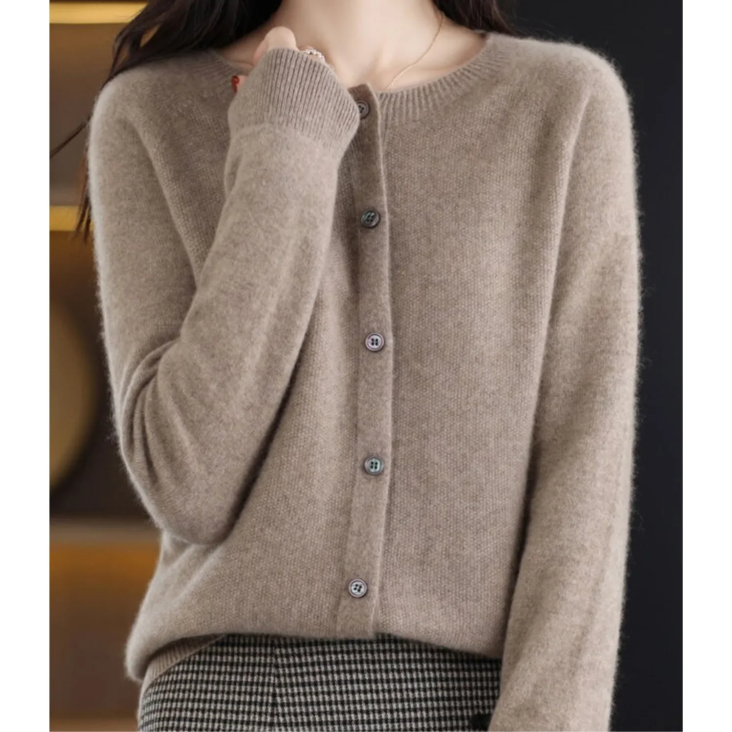 Merino wollen Cardigan met knoopsluiting en lange mouwen - Image 10