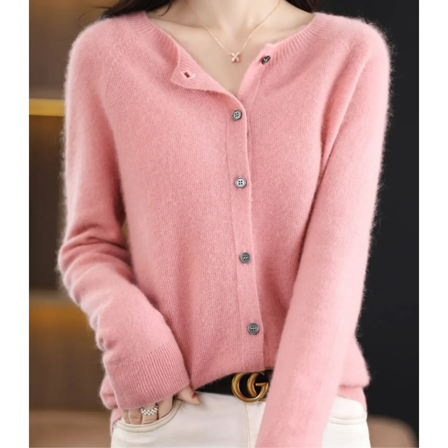 Merino wollen Cardigan met knoopsluiting en lange mouwen - Image 2