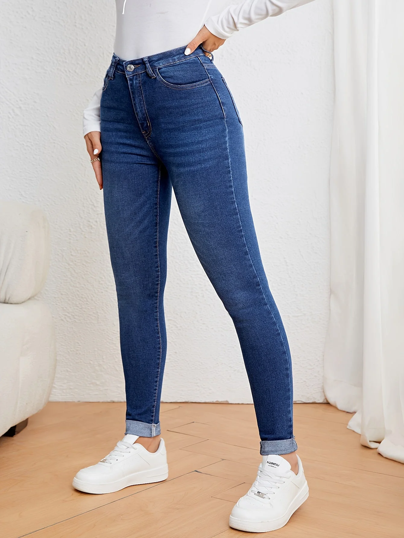 Mila | Dames slim fit jeans met hoge taille - Image 11