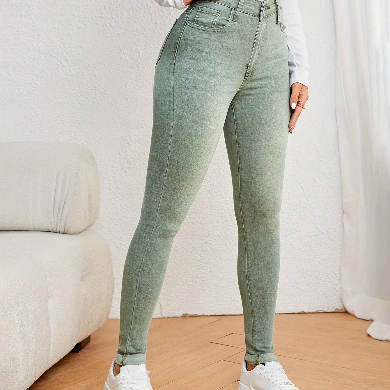 Mila | Dames slim fit jeans met hoge taille - Image 12