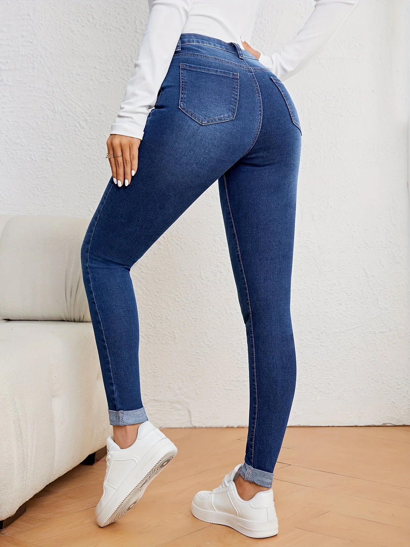 Mila | Dames slim fit jeans met hoge taille - Image 3