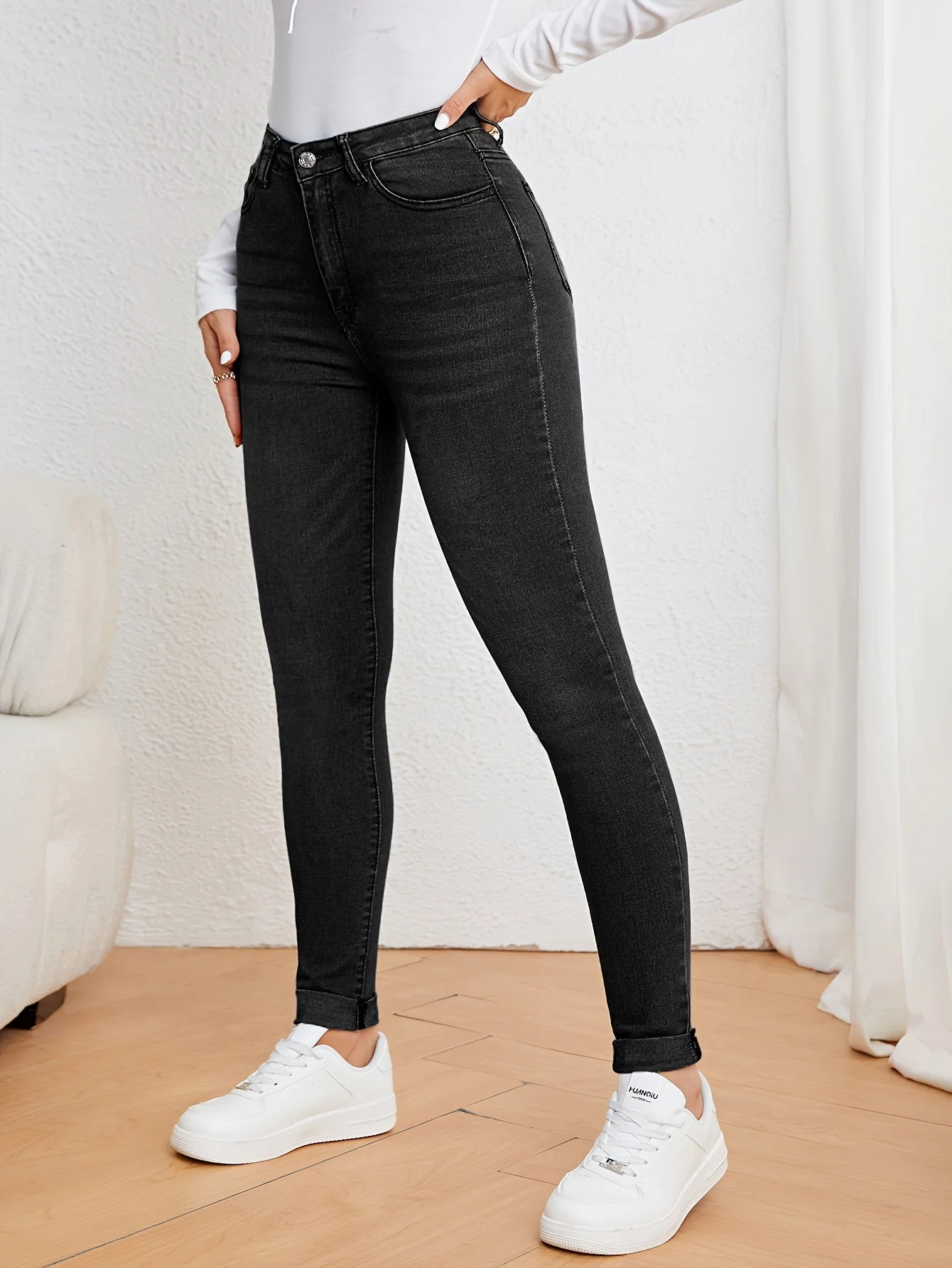 Mila | Dames slim fit jeans met hoge taille - Image 4