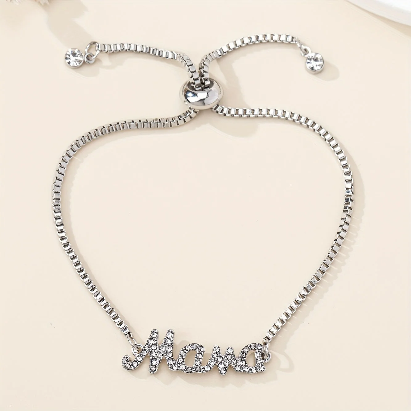 Stijlvolle Mama Letter Bedelarmband met Nepdiamanten - Image 3