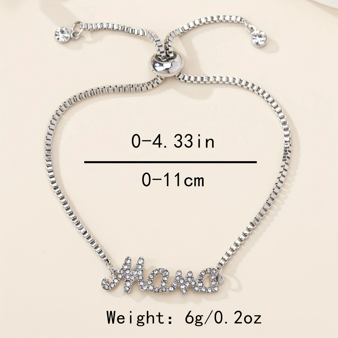 Stijlvolle Mama Letter Bedelarmband met Nepdiamanten - Image 4