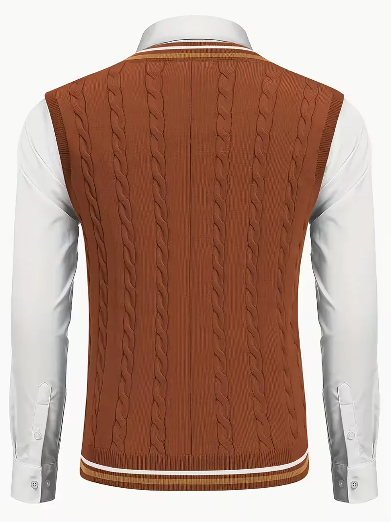 Mouwloos gebreid vest met V-hals - Image 13