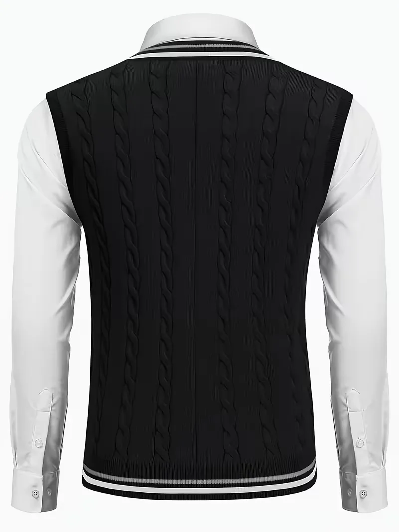 Mouwloos gebreid vest met V-hals - Image 18