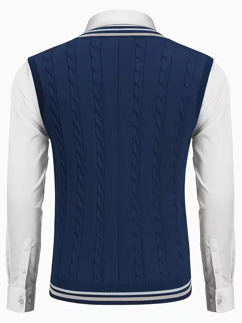 Mouwloos gebreid vest met V-hals - Image 38
