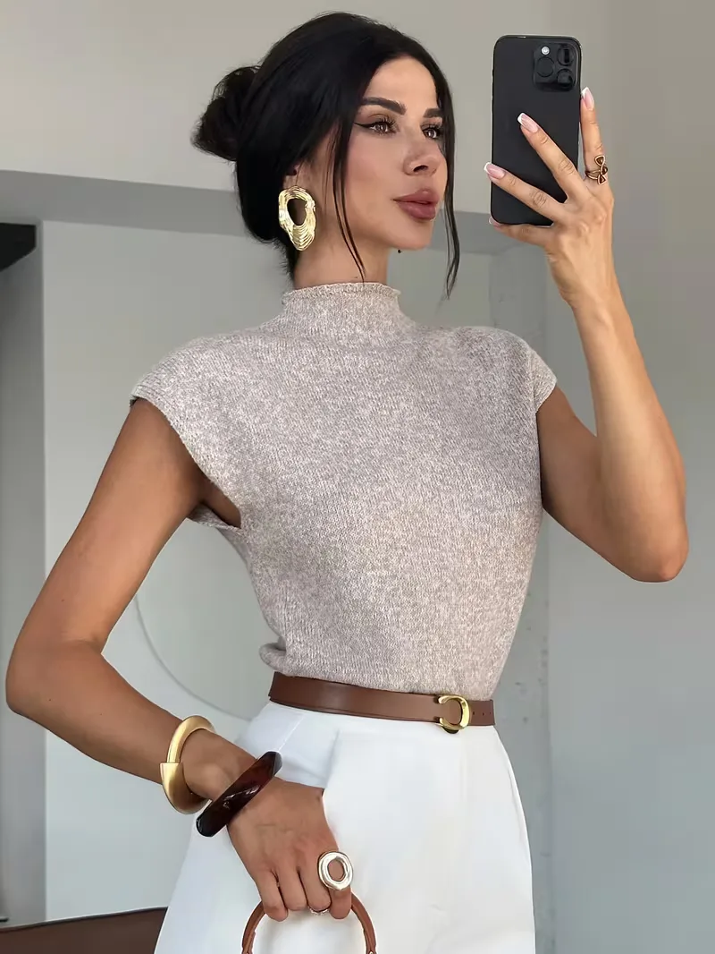 Mouwloos vest met mock neck - Image 13